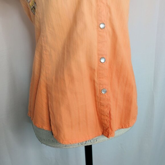 3J Johnny Was Button Down Small Embroidered Top Fitted Butterfly - Picture 3 of 10
